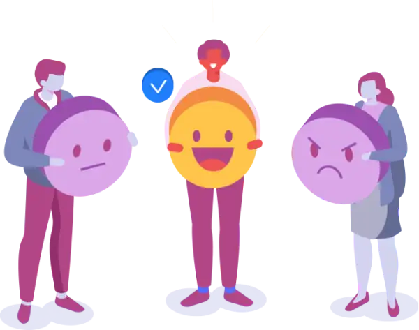 illustration of people with smile icons